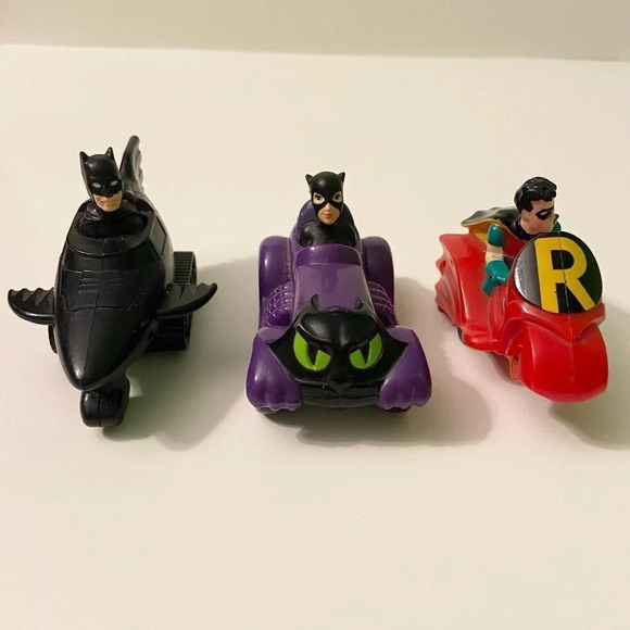 Vintage 1991 - 1993 Batman Robin & Catwoman Mcdonald's Toys On Wheels DC Comics - Picture 10 of 10